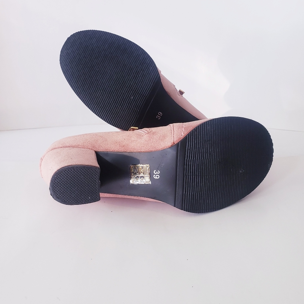 Pink Block Heel Booties - Picture 3 of 5